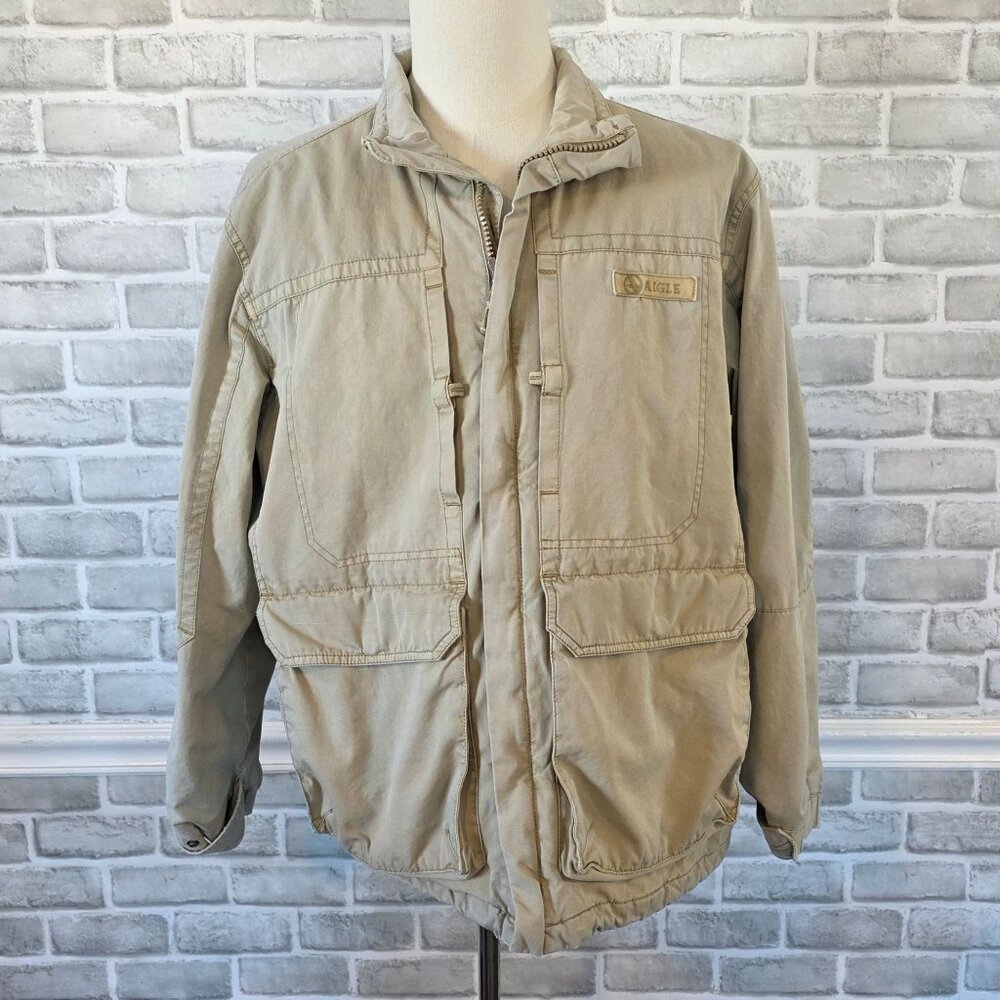 Vintage Aigle Field Chore Barn Coat Jacket Distressed Grunge Thrashed Mens Large